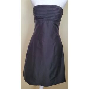 CK Bradley New York Little Black Dress Strapless Silk 6 Prom Formal Cocktail